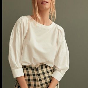 NWT - Maeve Puff-Sleeved Blouse in White, Size XS